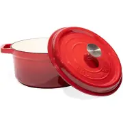 Pre-Seasoned Enameled Cast Iron Dutch Oven with Lid and Handle