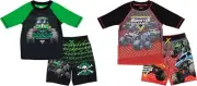 Monster Jam ☆ Boys' Rash Guard and Swim Trunks Set ☆ Sizes 6 & 7/8