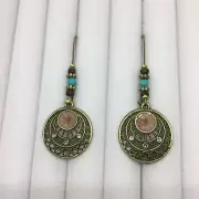 2 Inch Bronze-tone Earring Set Boho Retro Dangle Drop Hook New Free Ship 1527