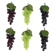 6 Bunches Artificial Grape Simulation Fake Grapes with Vines Lifelike Fruit