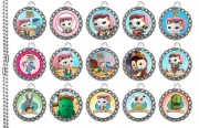 15 COWGIRL CAT Flat Silver Bottle Cap Necklaces Set 02