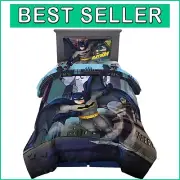 Dynamic Batman Kids Bedding Set - 4 Piece Twin Size Comforter and Sheets