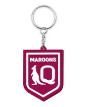 127602 QUEENSLAND QLD MAROONS 2025 STATE OF ORIGIN PVC LOGO KEYRING KEY RING
