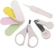MERRYHAPY Baby Nail Care Kit Set 5pc Nail Tools for Newborns Grooming Kit Scissor Tweezer File