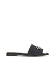 Ferragamo Leather Logo Plaque Sandals
