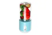 260ml USB Rechargeable Portable Electric Juice Cup Six Blade Mixing Machine Smoothies Baby Food Blender Extractor BLUE COLOR