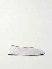 [Magda Butrym] Magda Butrym - Crystal-embellished Satin Ballet Flats - White - IT37 IT 37 White