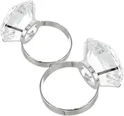 BCOATH 2pcs Big Diamond Ring Props Transparent Communion Cup Artificial Decoration Cute Bulletin Board Flower Decoration Imitation Fake Diamond Ring Large Ring Diamond Ring Glass