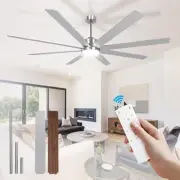 72Inch Large Brushed Nickel Ceiling Fans with Light and Remote Control,8 Wood...