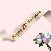 Champagne Pink 'Happy 21st Birthday' Sash