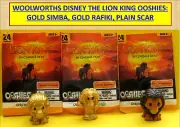 WOOLWORTHS DISNEY THE LION KING OOSHIES: GOLD SIMBA, GOLD RAFIKI, SCAR