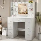 10 LED Blubs Dressing Table LED Makeup Mirror Set Make up Vanity Desk White