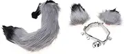 [LIFKOME] 1set Cosplay Foxes Tail and Ears Decorative Bell Collar for Parties and Festivals Unique Tail and Chic Ear Decor for Halloween and Stage Performances