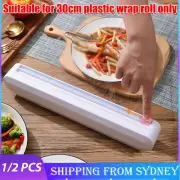 Food Wrap Dispenser Plastic Cutter Foil Cling Film Storage Holder Box Kitchen AU