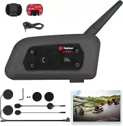 V6 PRO Bluetooth Intercom Headset with 1200M BT Interphone Communicator 2 Rider