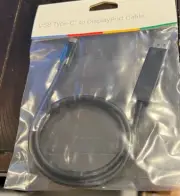 GENUINE Google USB Type-C to DisplayPort Cable, Black, 3.25 Feet - NEW SEALED