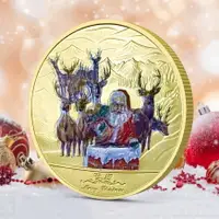 在飛比找樂天市場購物網優惠-創意書包鑰匙扣小禮物紀念幣收藏情侶兒童彩色銀幣 圣誕老人硬幣