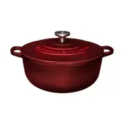 Maxwell & Williams Cookware Cast Iron Round Casserole 28cm/6.2L - Merlot