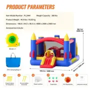 Inflatable Bounce House with Slide for Kids Ages 3 to 8 Backyard Fun 4x2m