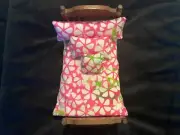 4-piece dollhouse single bedding set 1:12 scale comforter pillows pink floral