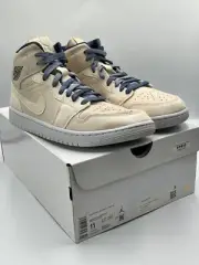 Nike Air Jordan Women's 1 Mid SE Sand Drift Shoes Sail Navy Size 11W NWT