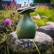 Big Mouth Frog Family，Three Frog'S Home，Big Mouth Frog Figurine， Your First Choice for Garden Decoration is Waterproof Materials That are Not Afraid of Wind and Sun Exposure. (Large Size)