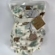 Dreamgro Safari Baby Blanket & Lovey Toy Set Unisex Elephant Plush Dream Gro NEW