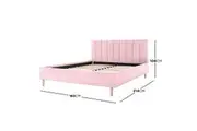 Kelly Velvet Bed Frame - Pink - Queen