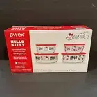 Pyrex Hello Kitty 8 Piece Glass Food Storage Set Sanrio
