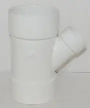 Nibco PVC WYE Six by Six X Three Reducer White Forty Five Degree Angle