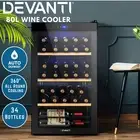 Devanti Wine Cooler Fridge 34 Bottles 80L Compression Cooling No Frost Home Bar