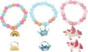 Healeved 6Pcs Bead Bracelet Ring for Cartoon Wrist Chain Accessories for Creative Handmade Jewelry Making Kit