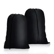 Laundry Bag Medium 2 Pack Travel Dirty Clothes Bags Heavy 24 x 32 inch Black