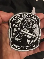 St Michael Archangel PROTECT US Military Police DEA CIA SWAT Patch Silver