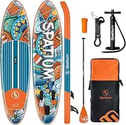 Spatium Inflatable SUP Board Inflatable Paddle Board Stand Up Pallde Board for Adults with Premium Sup Accessories Including Backpack,Fins, Leash, Paddle, Pump
