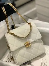 在飛比找Yahoo!奇摩拍賣優惠-二手正品 Chanel 香奈兒 22P 新款 白色 金扣 復