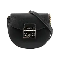 在飛比找環球Online優惠-【FURLA】Metropolis 壓紋牛皮金鍊半月型迷你斜