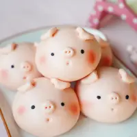 在飛比找momo購物網優惠-【美姬饅頭】小豬鮮乳造型饅頭(一盒6入)