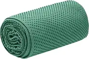 Micro Yoga Towel Skin-Friendly Sweat-absorbe -Skid Washable Yoga Classes Towel with Carry Bag Light Green
