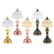 12 Dollhouse Miniature Furniture Umbrella Lampshade Table Lamp Light Model Toy