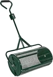 Garden Spreaders, 24 inch Heavy Duty Metal Mesh Roller Spreader, Compost, Peat Moss, Top Soil, Mulch-Garden & Lawn Care, Compost Spreader for Lawn and Garden Care