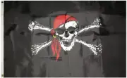 3x5 Jolly Roger Red Skull CrossBone Hat Bandana Nylon Pirate Flag