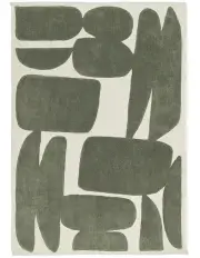 [Miss Amara] Azibo Abstract Washable Wool Rug in Green