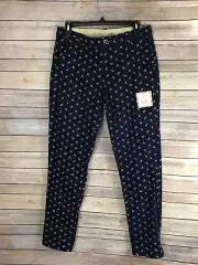Docker Womens Pants Size 4 Blue With White Anchors Skinny Leg Cotton Pants