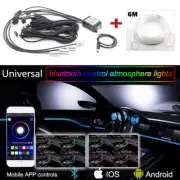 6M RGB LED Car Interior Neon Strips Bluetooth Phone APP Control Atmosphere Light