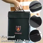 Fireproof Money Document File Bag Pouch Cash Bank Cards Passport Safe Storage 1x