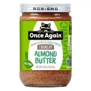 Once Again Raw Organic Almond Butter Crunchy 16 oz (Pack of 3)