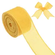 Burlap Ribbon, 2" x 10 Yards Burlap Wired Edge Ribbon [Yellow]