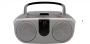 Portable CD Player with AM/FM Radio, Boombox (Silver)