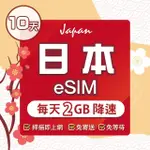 【環亞電訊】ESIM日本全網通10天每天2GB(日本網卡 DOCOMO SOFTBANK 日本 網卡 沖繩 大阪 北海道 東京 ESIM)